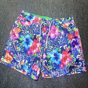 Polo Ralph Lauren Watercolor Blue Floral Swim Trunks Mens 2XL